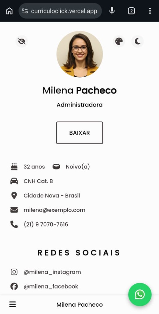 CurrículoClick Tema Claro Oficial