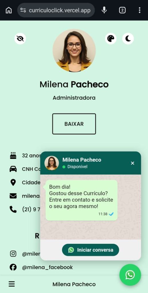 CurrículoClick Tema Verde