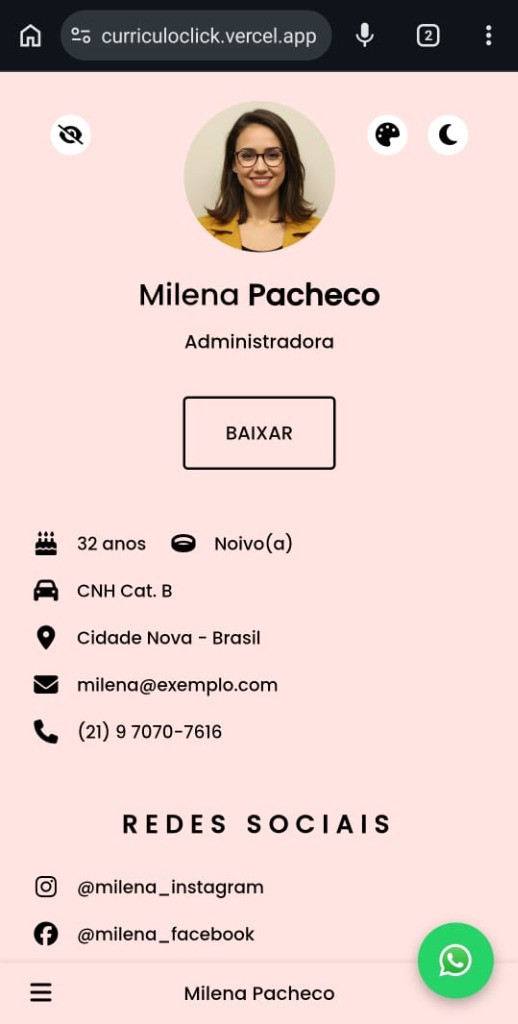 CurrículoClick Tema Moderno